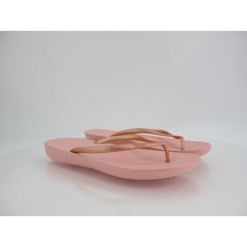 Fitflop Womens Surfa Sandal Size 11 Pink Gold Thong Slide Flip Flop Toning